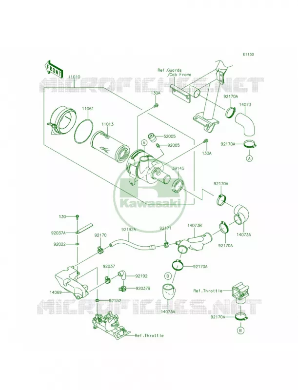 Air Cleaner Kawasaki MULE 620 2014 Mule 4010 Trans4x4  KAF620REFA
