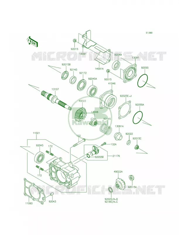 Bevel Gear Case Kawasaki MULE 620 2014 Mule 4010 Trans4x4  KAF620REFA