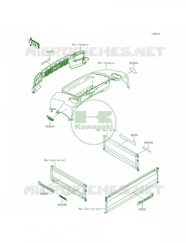 DecalsRFF Kawasaki MULE 620 2014 Mule 4010 Trans4x4  KAF620REFA