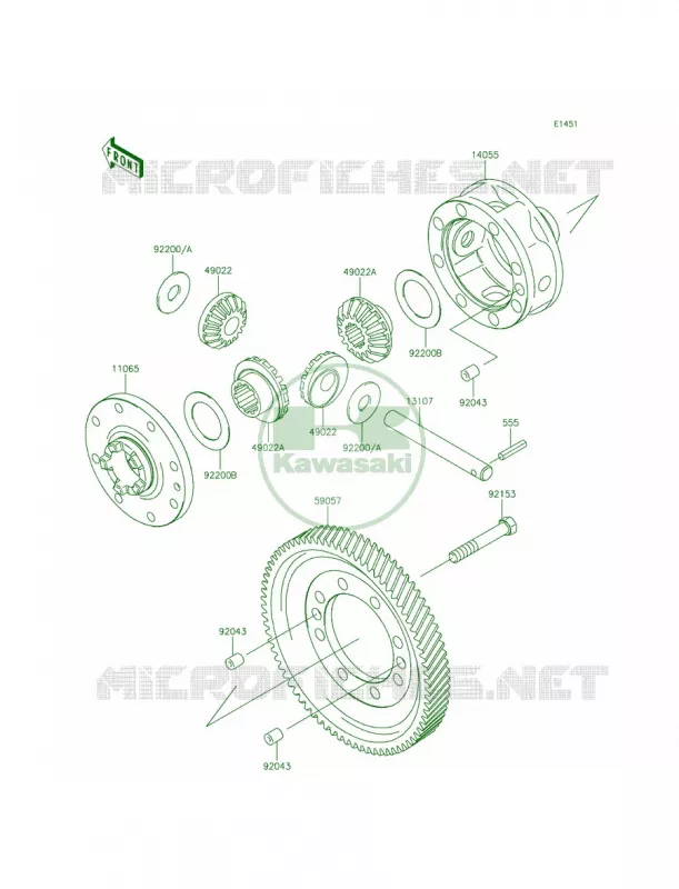 Differential Kawasaki MULE 620 2014 Mule 4010 Trans4x4  KAF620REFA