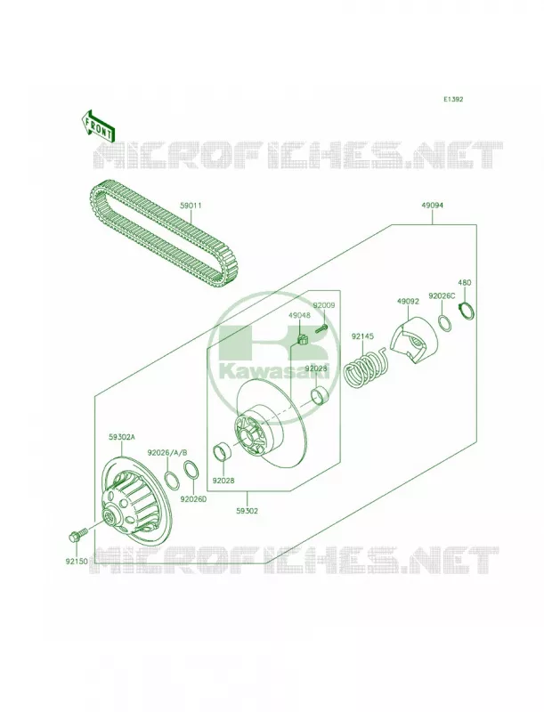 Driven ConverterDrive Belt Kawasaki MULE 620 2014 Mule 4010 Trans4x4  KAF620REFA