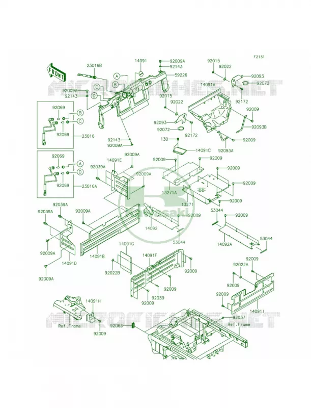 Frame Fittings Kawasaki MULE 620 2014 Mule 4010 Trans4x4  KAF620REFA