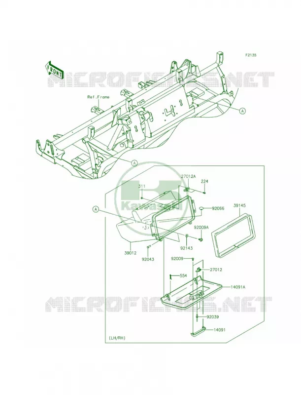 Front Box Kawasaki MULE 620 2014 Mule 4010 Trans4x4  KAF620REFA