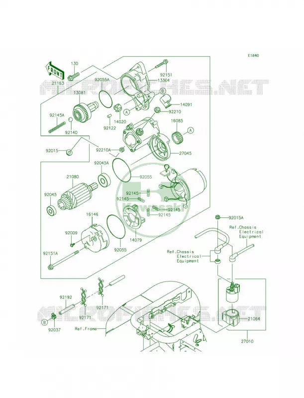 Starter Motor Kawasaki MULE 620 2014 Mule 4010 Trans4x4  KAF620REFA
