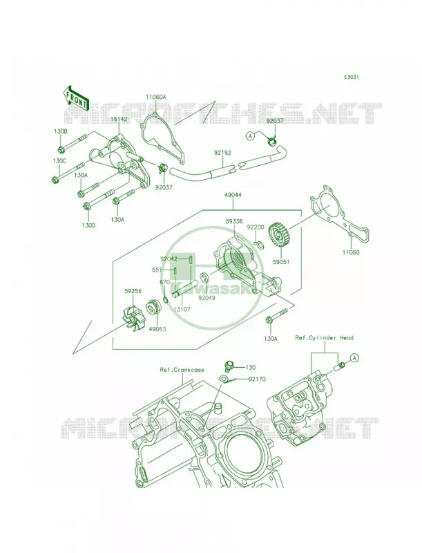 Water Pump Kawasaki MULE 620 2014 Mule 4010 Trans4x4  KAF620REFA