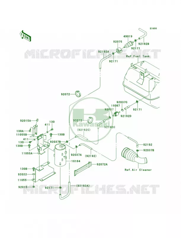 Fuel Evaporative SystemBBF Kawasaki MULE 400 2014 Mule 600  KAF400BEF
