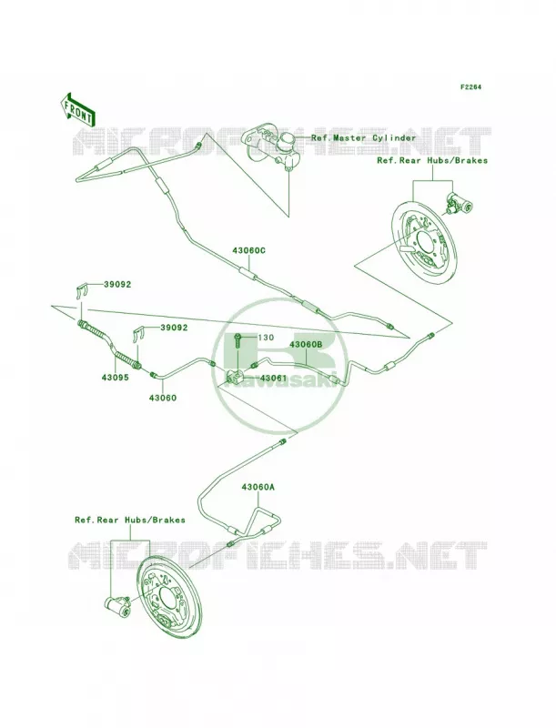 Rear Brake Piping Kawasaki MULE 400 2014 Mule 600  KAF400BEF