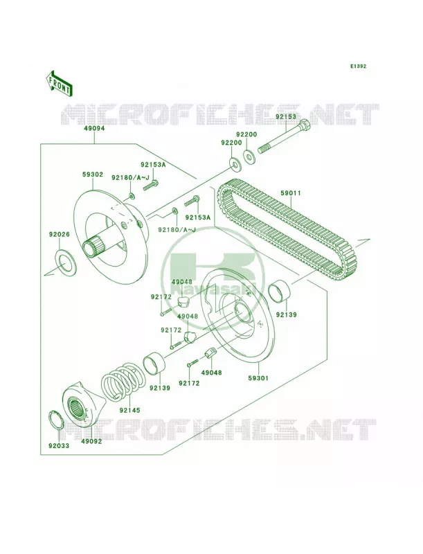 Driven ConverterDrive Belt Kawasaki MULE 400 2014 Mule 610 4x4 XC  KAF400DEF