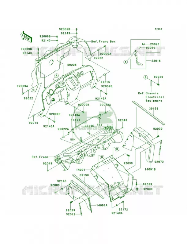 Frame FittingsFront Kawasaki MULE 400 2014 Mule 610 4x4 XC  KAF400DEF