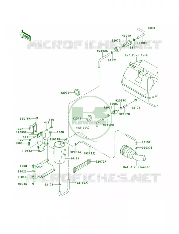 Fuel Evaporative SystemDAFDBF Kawasaki MULE 400 2014 Mule 610 4x4 XC  KAF400DEF