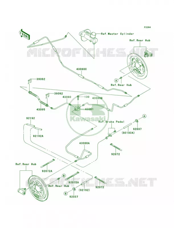 Rear Brake Piping Kawasaki MULE 400 2014 Mule 610 4x4 XC  KAF400DEF