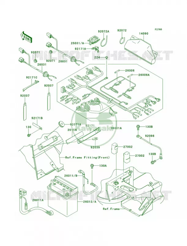 Chassis Electrical Equipment Kawasaki MULE 400 2014 Mule 610 4x4  KAF400AEF