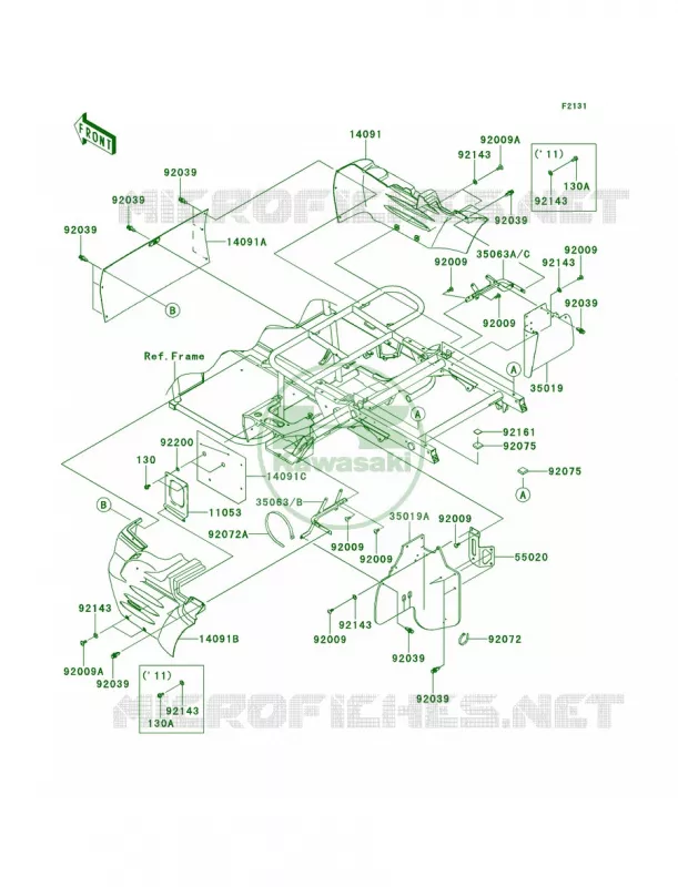 Frame FittingsRear Kawasaki MULE 400 2014 Mule 610 4x4  KAF400AEF