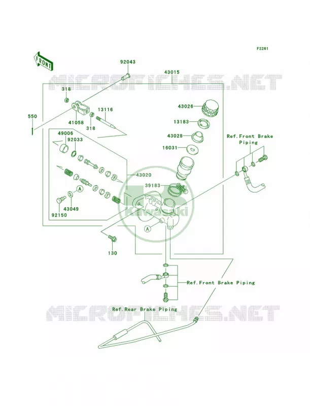 Master Cylinder Kawasaki MULE 400 2014 Mule 610 4x4  KAF400AEF