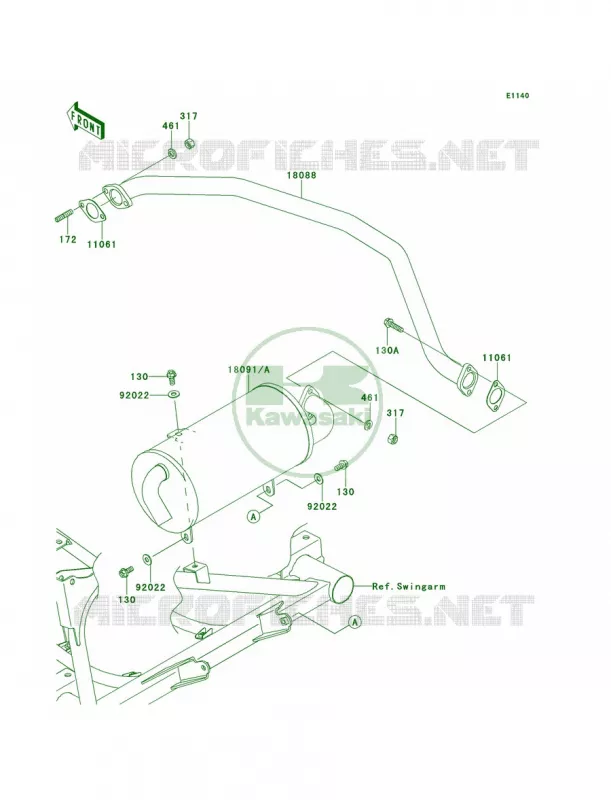 Mufflers Kawasaki MULE 400 2014 Mule 610 4x4  KAF400AEF