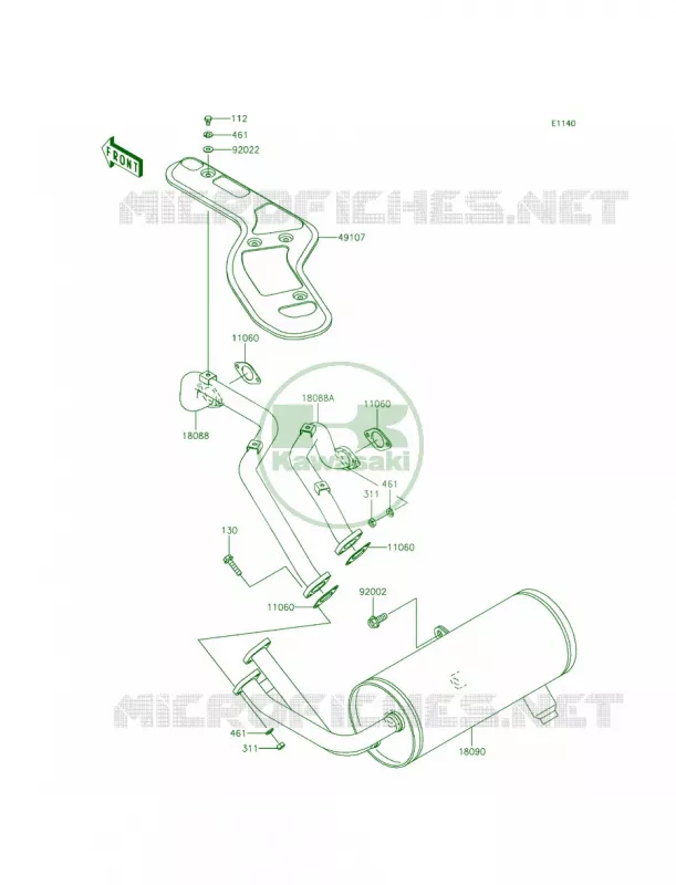 Mufflers Kawasaki MULE 620 2014 Mule 4010 4x4  KAF620MEF