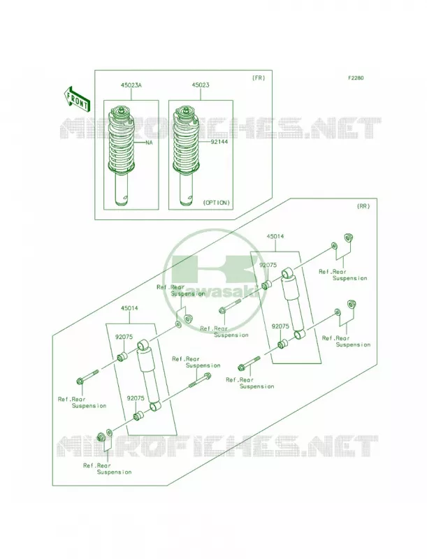 Shock Absorbers Kawasaki MULE 620 2014 Mule 4010 4x4  KAF620MEF