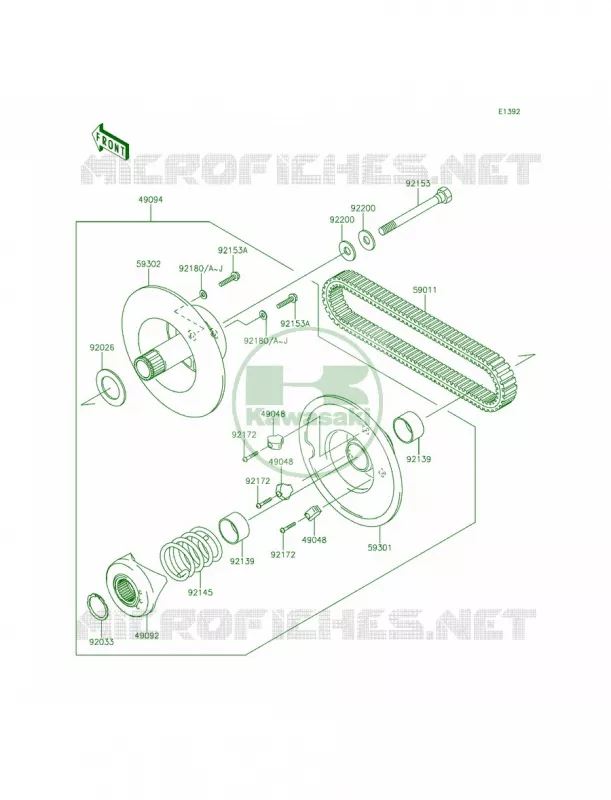 Driven ConverterDrive Belt Kawasaki MULE 400 2014 Mule 610 4x4 XC SE  KAF400FEF