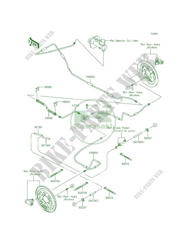 Rear Brake Piping pour Kawasaki Mule 610 4x4 XC SE 2014