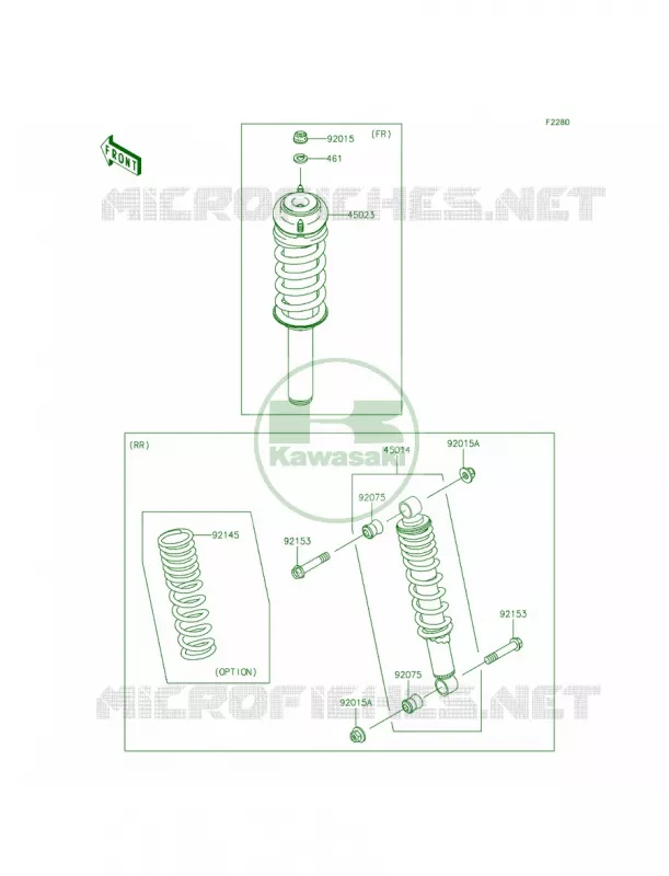 Shock Absorbers Kawasaki MULE 400 2014 Mule 610 4x4 XC SE  KAF400FEF
