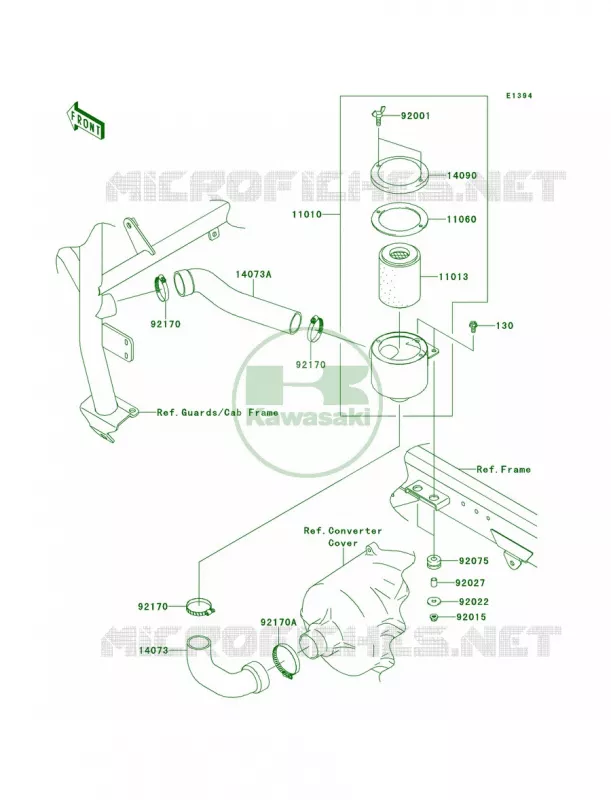 Air Cleaner-Belt ConverterM9FMAF Kawasaki MULE 620 2013 Mule 4010 4x4  KAF620MDF