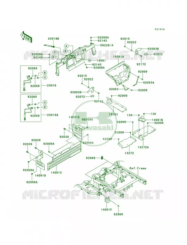 Frame FittingsMCFMDF Kawasaki MULE 620 2013 Mule 4010 4x4  KAF620MDF
