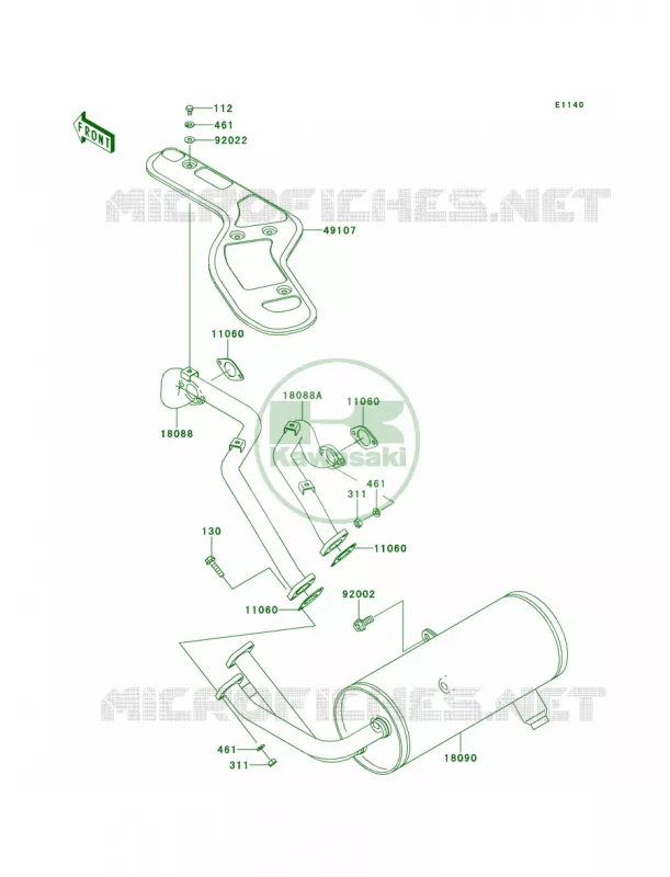 Mufflers Kawasaki MULE 620 2013 Mule 4010 4x4  KAF620MDF