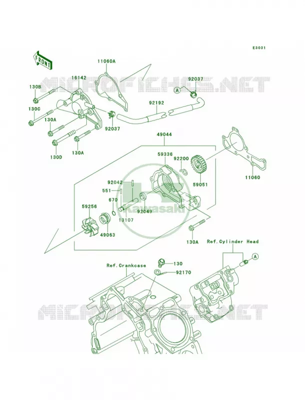 Water Pump Kawasaki MULE 620 2013 Mule 4010 4x4  KAF620MDF