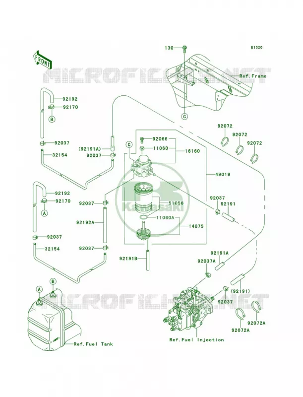 Fuel Pump Kawasaki MULE 950 2013 Mule 4010 Trans4x4 Diesel  KAF950GDF