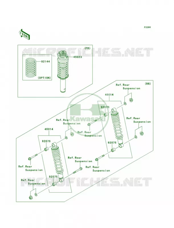 Shock Absorbers Kawasaki MULE 950 2013 Mule 4010 Trans4x4 Diesel  KAF950GDF