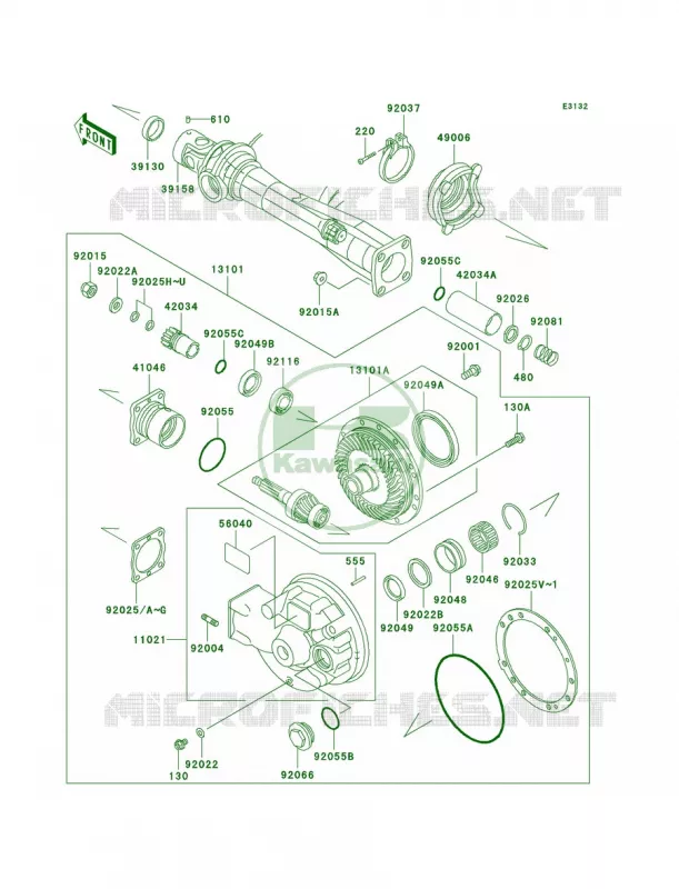Drive ShaftFinal Gear Kawasaki MOTOS 1000 2000 Concours  ZG1000-A15
