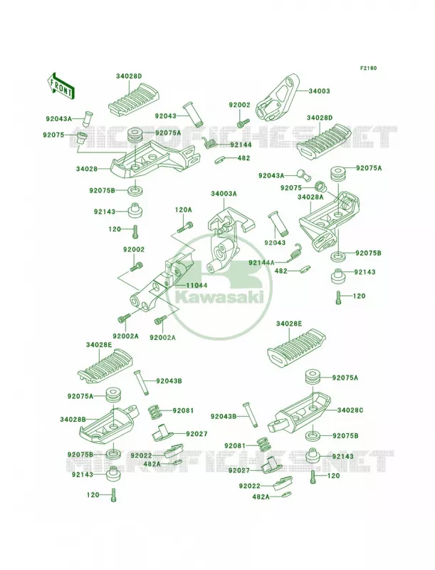 Footrests Kawasaki MOTOS 1000 2000 Concours  ZG1000-A15