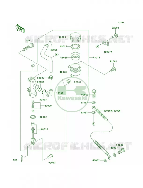 Rear Master Cylinder Kawasaki MOTOS 1000 2000 Concours  ZG1000-A15