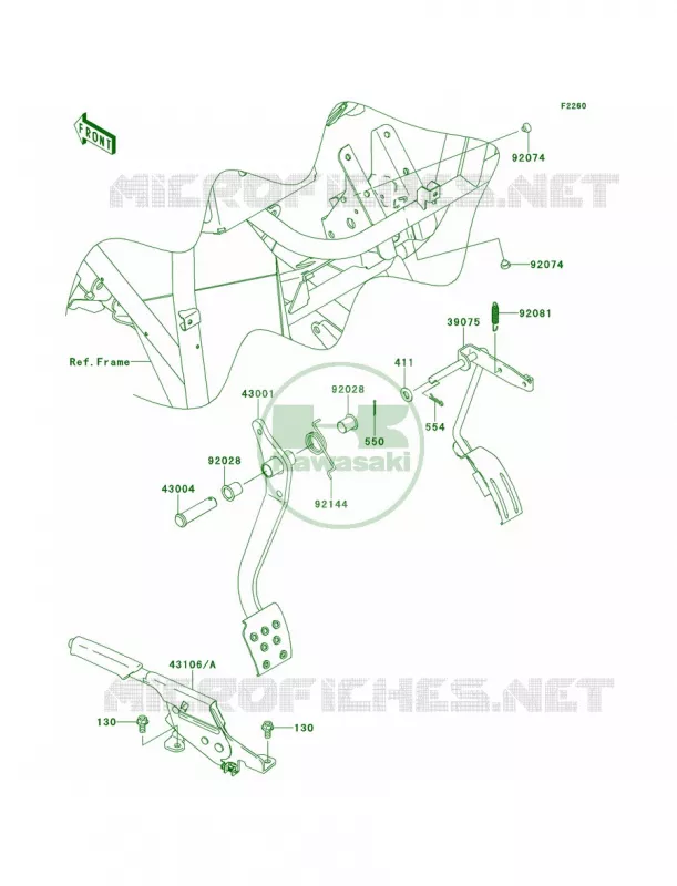 Brake PedalThrottle Lever Kawasaki MULE 400 2013 Mule 600  KAF400BDF