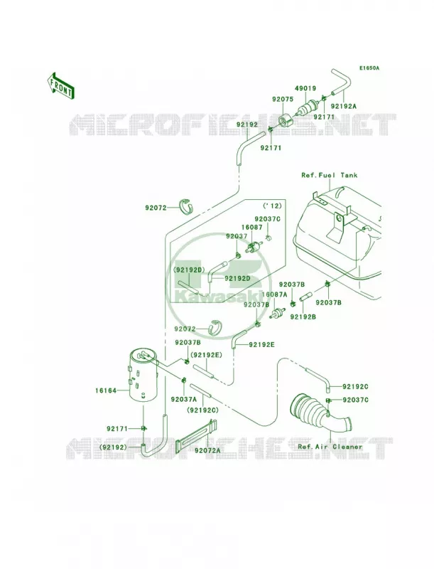 Fuel Evaporative SystemBCF-BFF Kawasaki MULE 400 2013 Mule 600  KAF400BDF