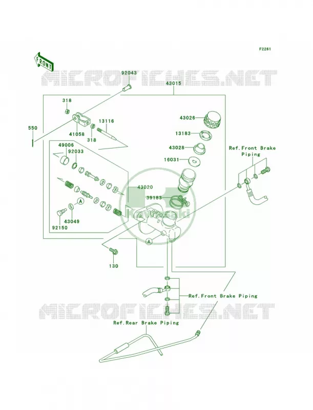 Master Cylinder Kawasaki MULE 400 2013 Mule 600  KAF400BDF