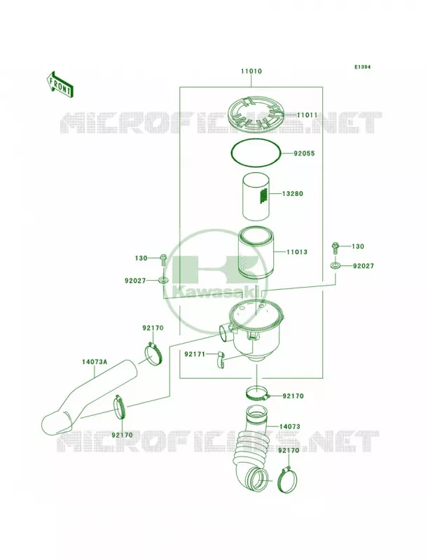 Air Cleaner-Belt Converter Kawasaki MULE 400 2013 Mule 610 4x4  KAF400ADF