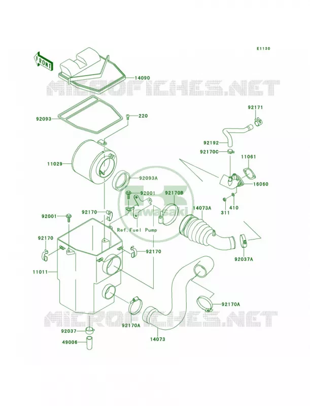Air Cleaner Kawasaki MULE 400 2013 Mule 610 4x4  KAF400ADF