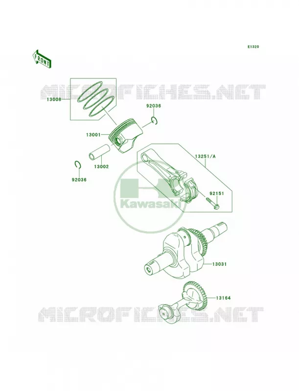 CrankshaftPistons Kawasaki MULE 400 2013 Mule 610 4x4  KAF400ADF