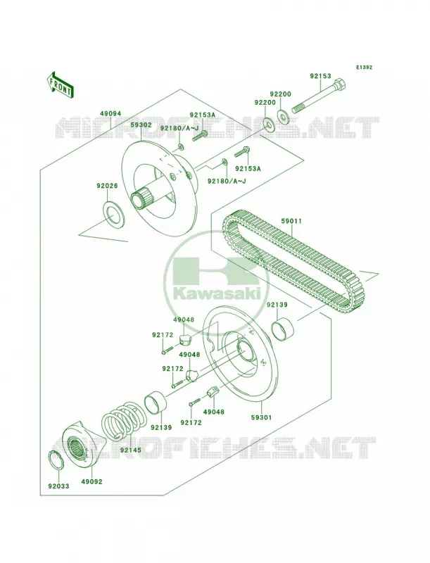 Driven ConverterDrive Belt Kawasaki MULE 400 2013 Mule 610 4x4  KAF400ADF