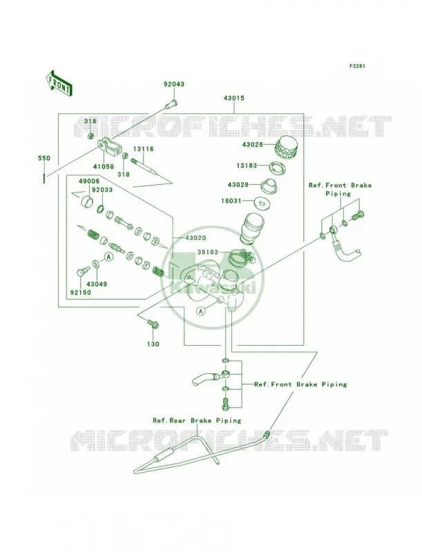 Master Cylinder Kawasaki MULE 400 2013 Mule 610 4x4  KAF400ADF