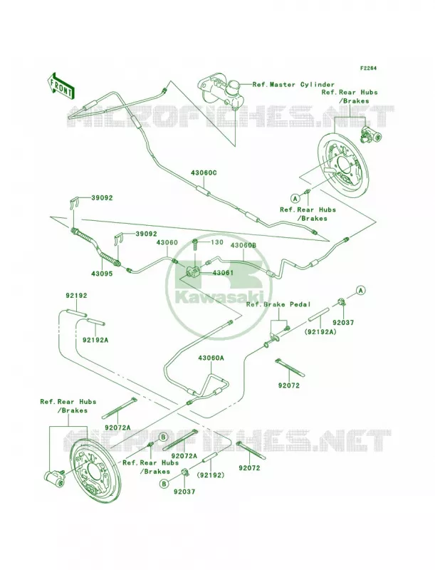 Rear Brake Piping Kawasaki MULE 400 2013 Mule 610 4x4  KAF400ADF