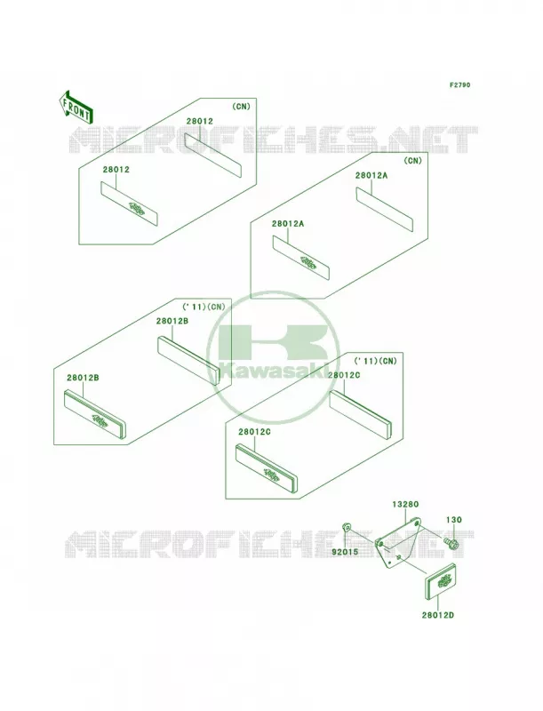 Reflectors Kawasaki MULE 400 2013 Mule 610 4x4  KAF400ADF