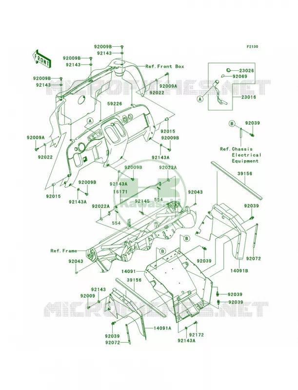 Frame FittingsFront Kawasaki MULE 400 2013 Mule 610 4x4 XC  KAF400DDF