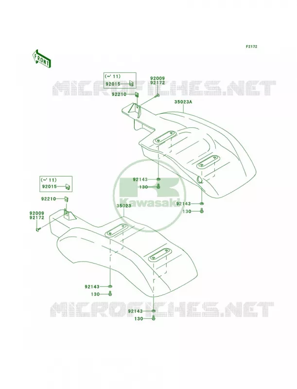 Rear Fenders Kawasaki MULE 400 2013 Mule 610 4x4 XC  KAF400DDF