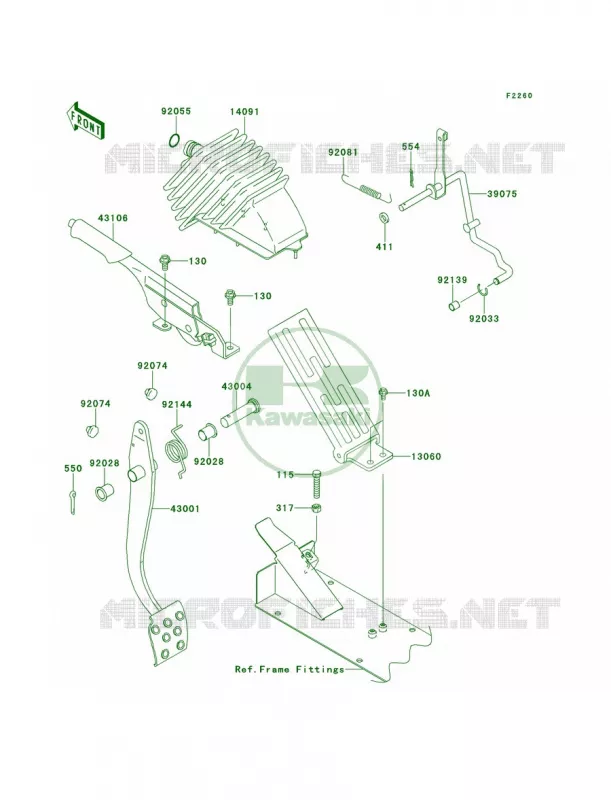 Brake PedalThrottle Lever Kawasaki MULE 620 2013 Mule 4010 Trans4x4  KAF620RDF