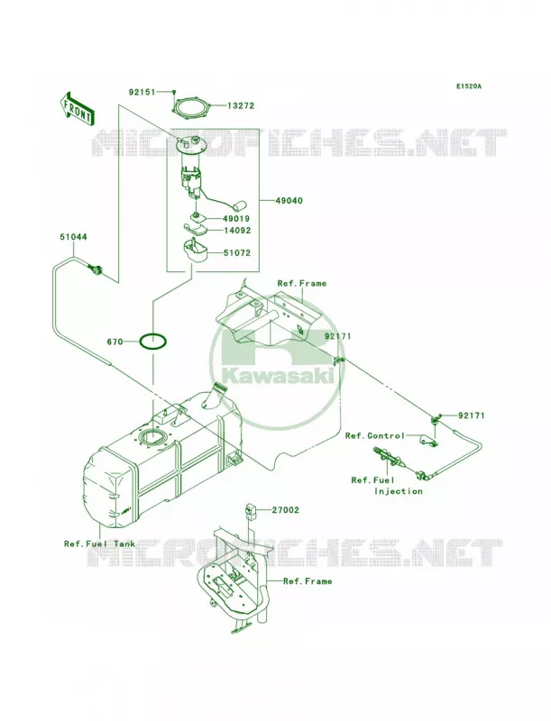 Fuel PumpRDFRDFA Kawasaki MULE 620 2013 Mule 4010 Trans4x4  KAF620RDF