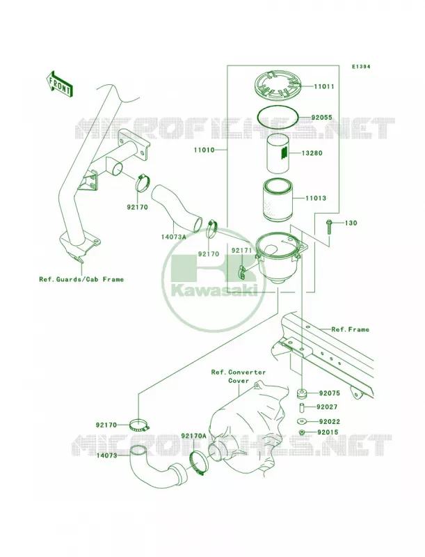 Air Cleaner-Belt Converter Kawasaki MULE 620 2013 Mule 4010 Trans4x4  KAF620RDFA