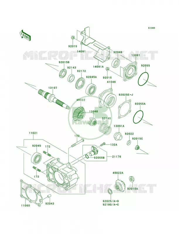 Bevel Gear Case Kawasaki MULE 620 2013 Mule 4010 Trans4x4  KAF620RDFA
