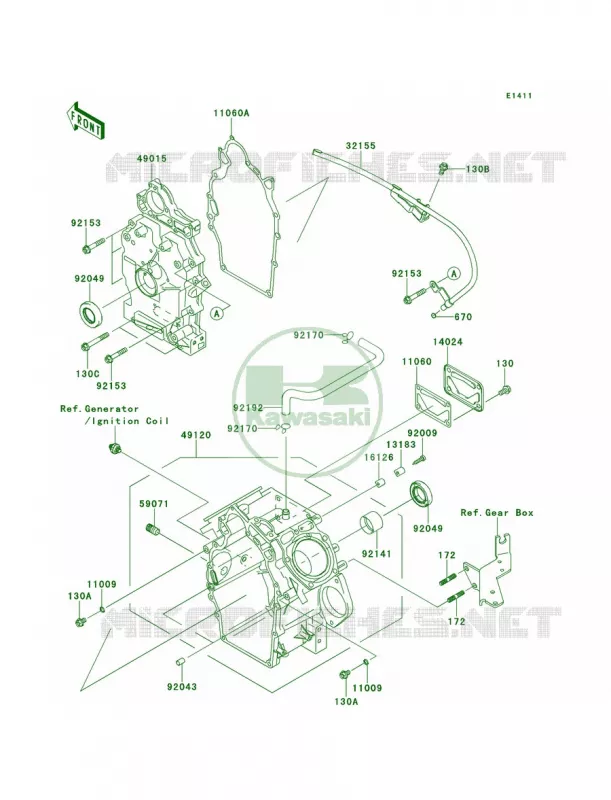 Crankcase Kawasaki MULE 620 2013 Mule 4010 Trans4x4  KAF620RDFA